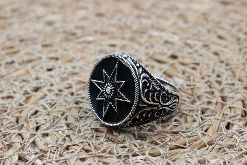 Onyx Silver ring-Silver Star