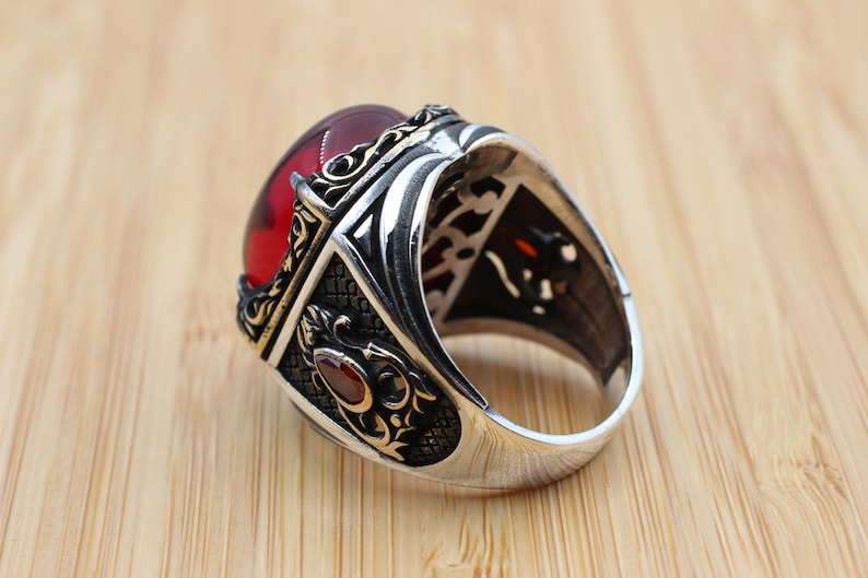 Ruby Silver Ring-Flame Stone