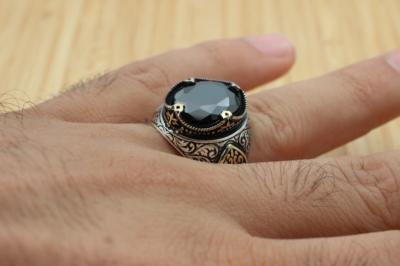 Onyx Silver ring-Ottoman Design