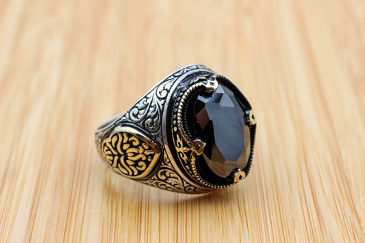 Onyx Silver ring-Ottoman Design