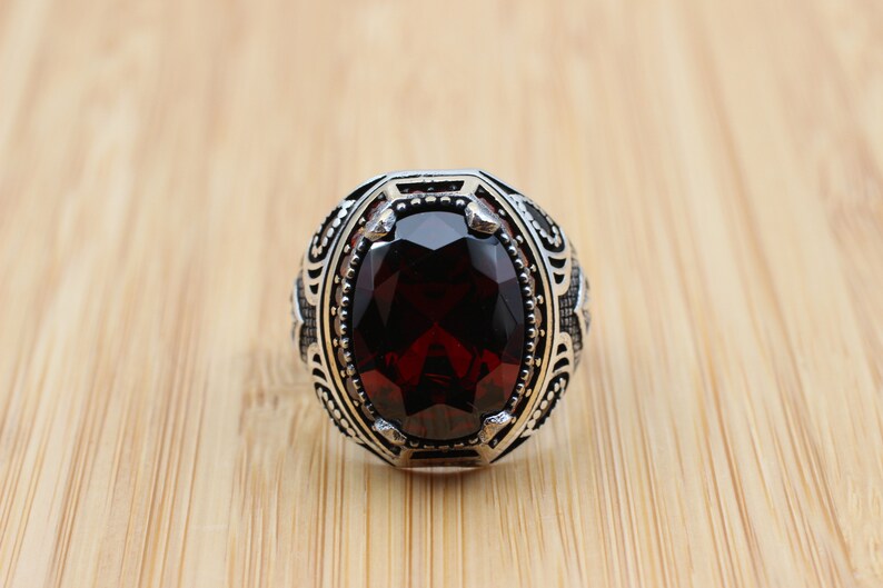 Ruby Silver Ring-Eternal Romance