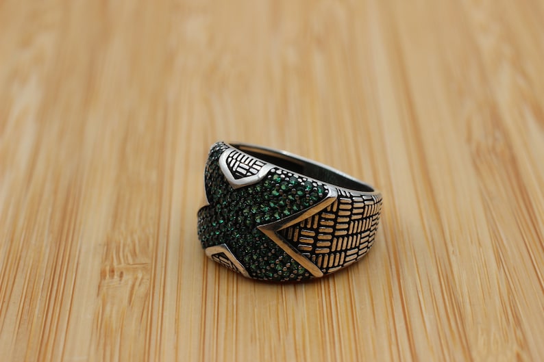 Emerald Silver ring-Emerald Echo