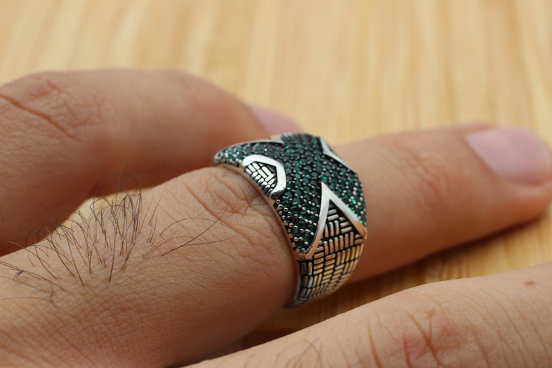 Emerald Silver ring-Emerald Echo