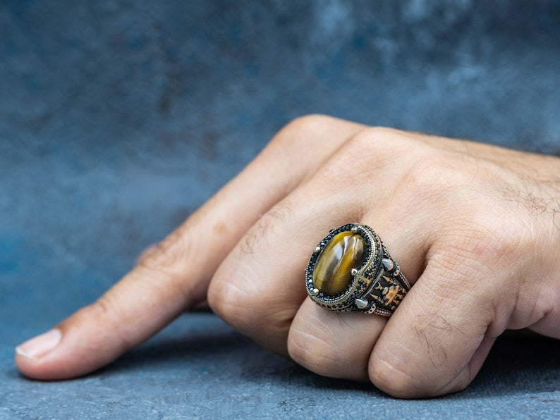 Tiger eye Silver ring Hagia Sophia