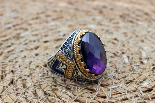 Amethyst Silver ring-Classy