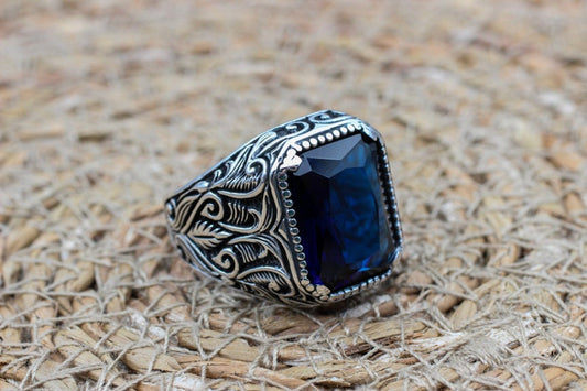 Sapphire Ring Silver-Turkish Garden