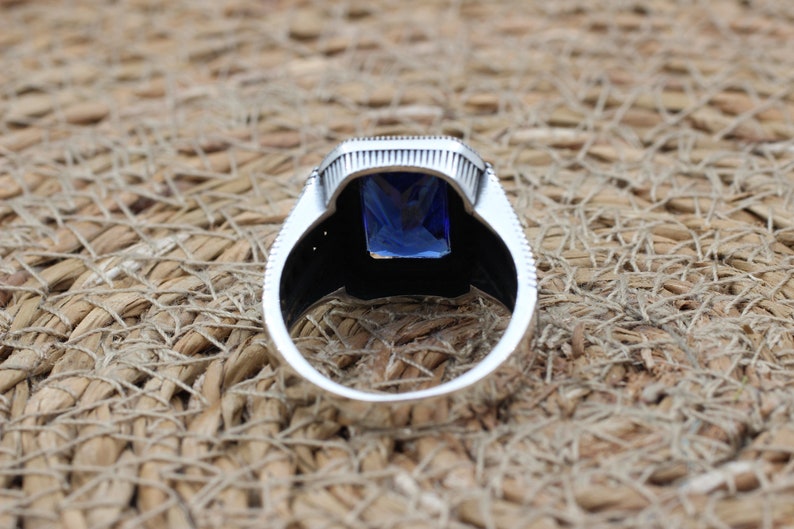 Sapphire Ring Silver-Gentlemen