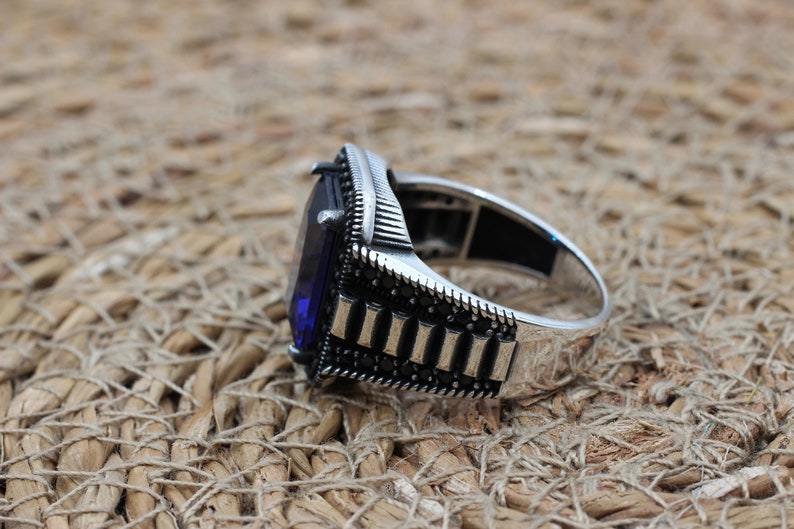 Sapphire Ring Silver-Gentlemen