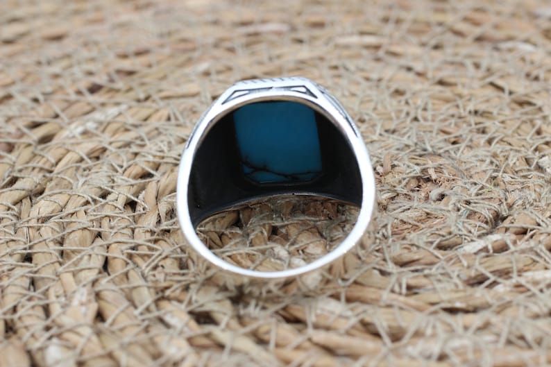 Turquoise Silver ring for Men Standard