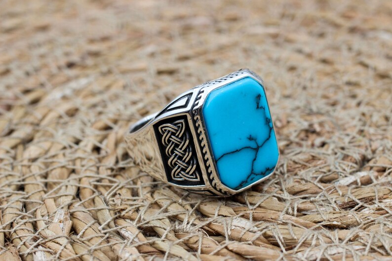 Turquoise Silver ring for Men Standard