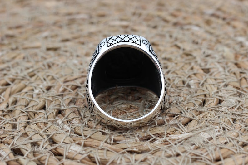 Onyx Silver ring-Modern art