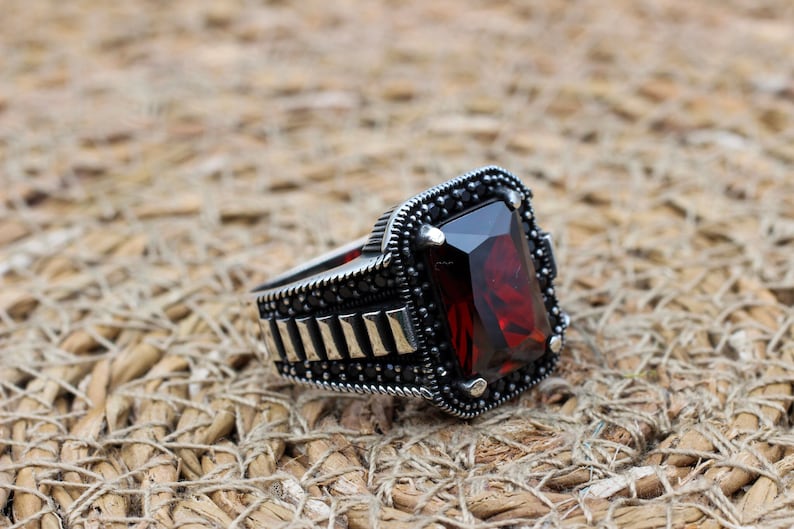 Ruby Silver Ring-Arabian Prince