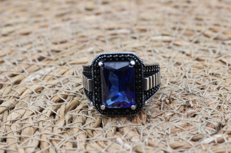 Sapphire Ring Silver-Gentlemen