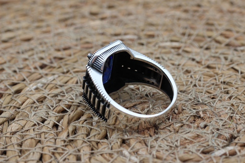 Sapphire Ring Silver-Gentlemen