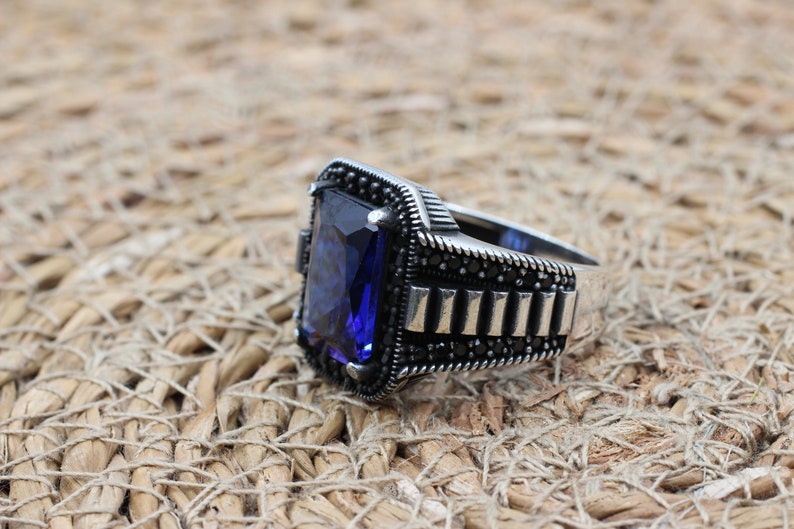 Sapphire Ring Silver-Gentlemen