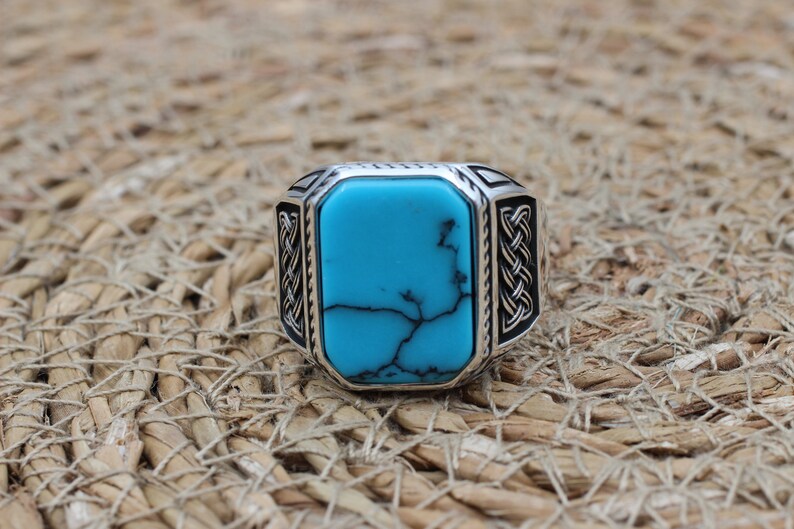 Turquoise Silver ring for Men Standard