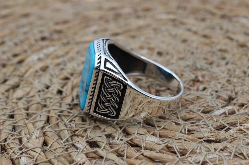 Turquoise Silver ring for Men Standard