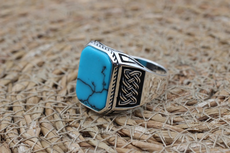 Turquoise Silver ring for Men Standard