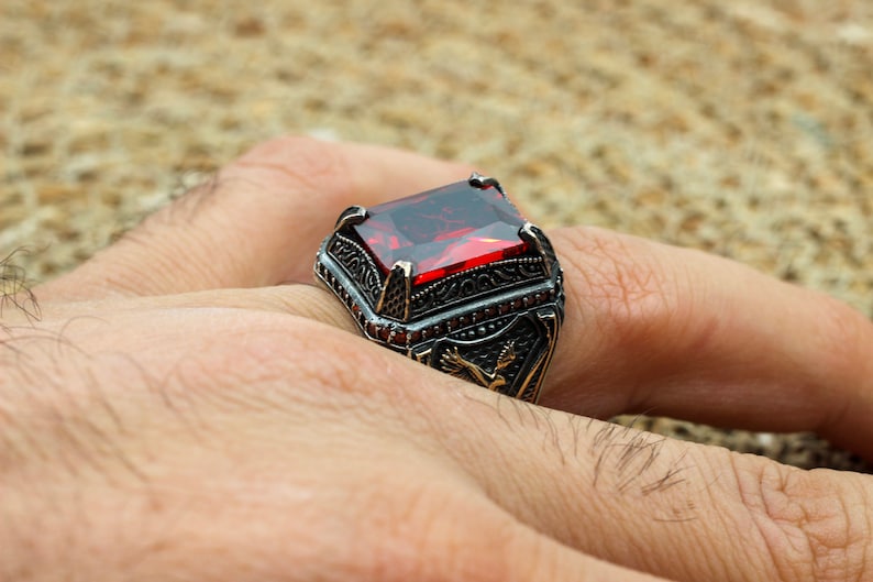 Ruby Silver Ring-Hunter