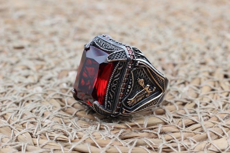 Ruby Silver Ring-Hunter