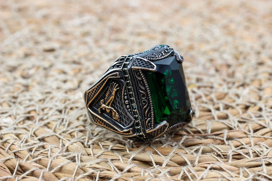 Emerald Silver ring-Skyborne