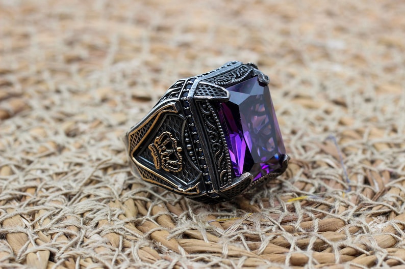 Amethyst Silver ring-Crown Jewel