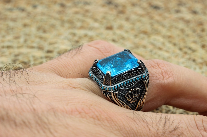 Aquamarine Silver ring-Royal Seal