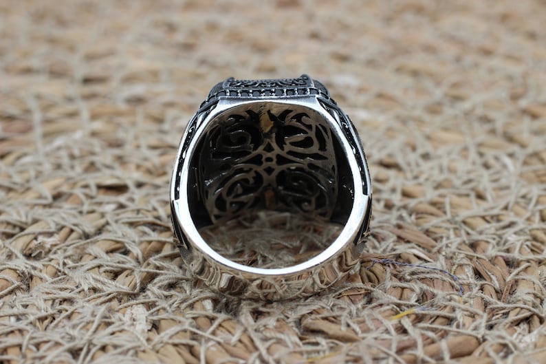 Onyx Silver ring-Crown of Shadows