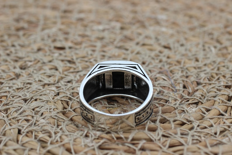 Onyx Silver ring-Halo