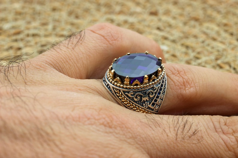 Amethyst Silver ring-Mystic Bloom