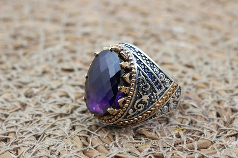 Amethyst Silver ring-Mystic Bloom