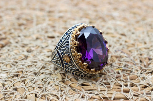 Amethyst Silver ring-VelvetGem