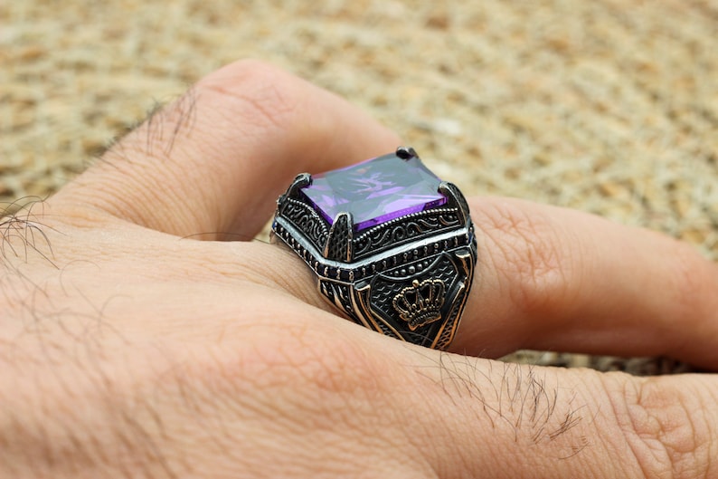 Amethyst Silver ring-Crown Jewel