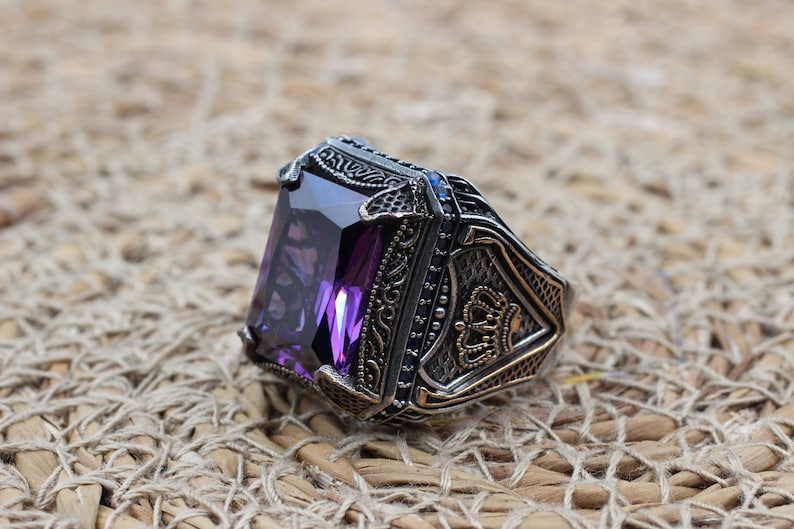 Amethyst Silver ring-Crown Jewel