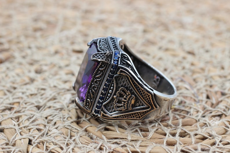 Amethyst Silver ring-Crown Jewel