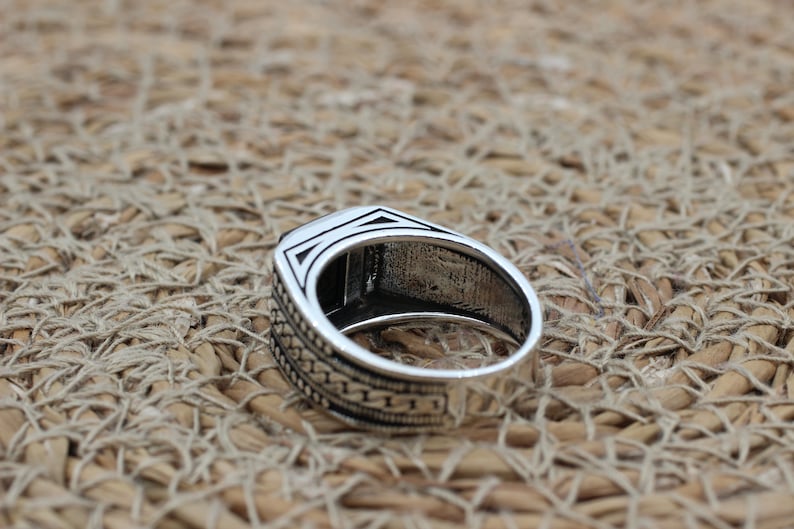 Onyx Silver ring-Halo