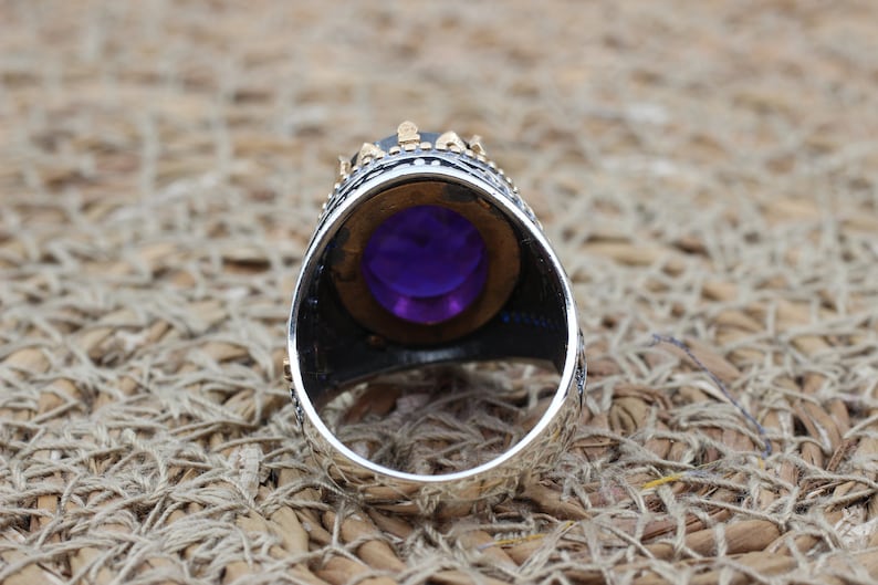 Amethyst Silver ring-Mystic Bloom