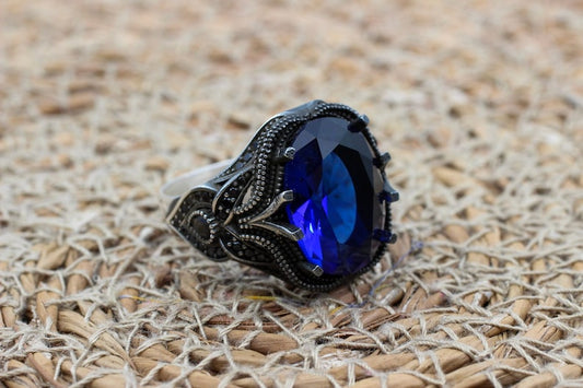 Sapphire Ring Silver-Eternal Blue