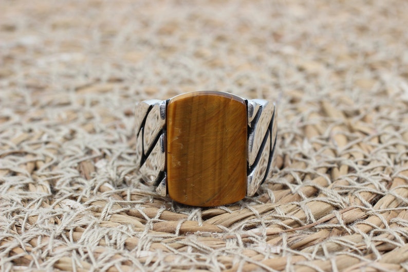 Tiger eye Silver ring for Men Ottoman