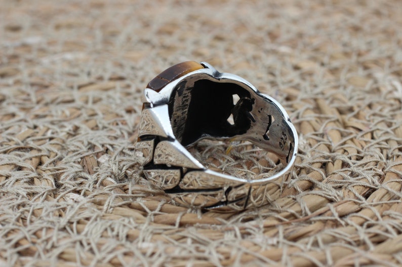 Tiger eye Silver ring for Men Ottoman