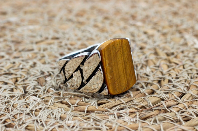 Tiger eye Silver ring for Men Ottoman