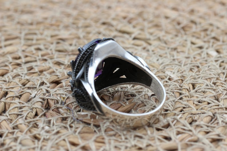 Amethyst Silver ring-Clear Mind