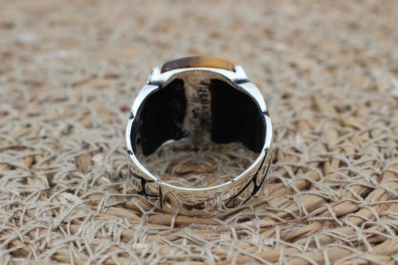 Tiger eye Silver ring for Men Ottoman