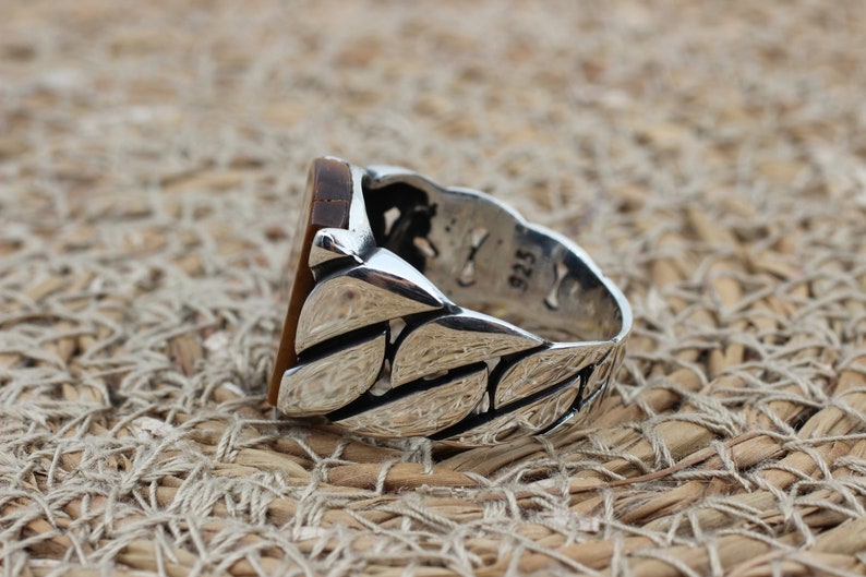 Tiger eye Silver ring for Men Ottoman