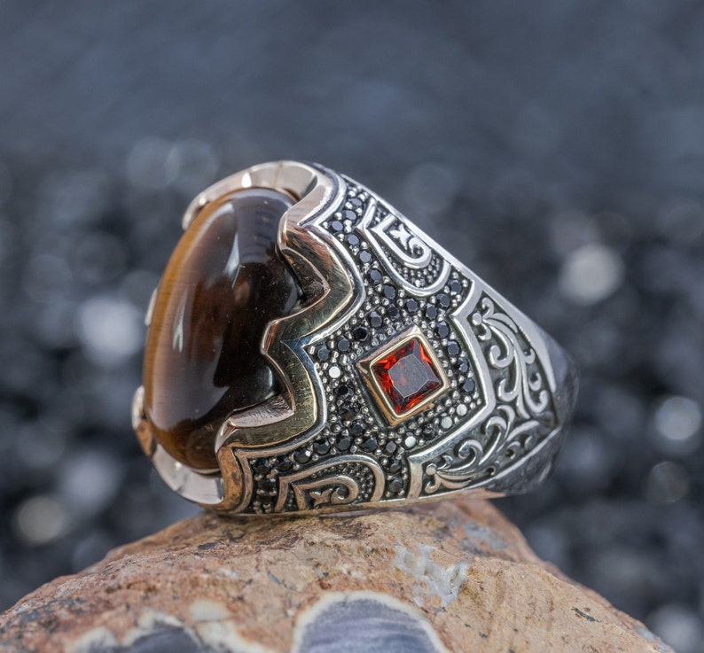 Tiger eye Silver ring Titans