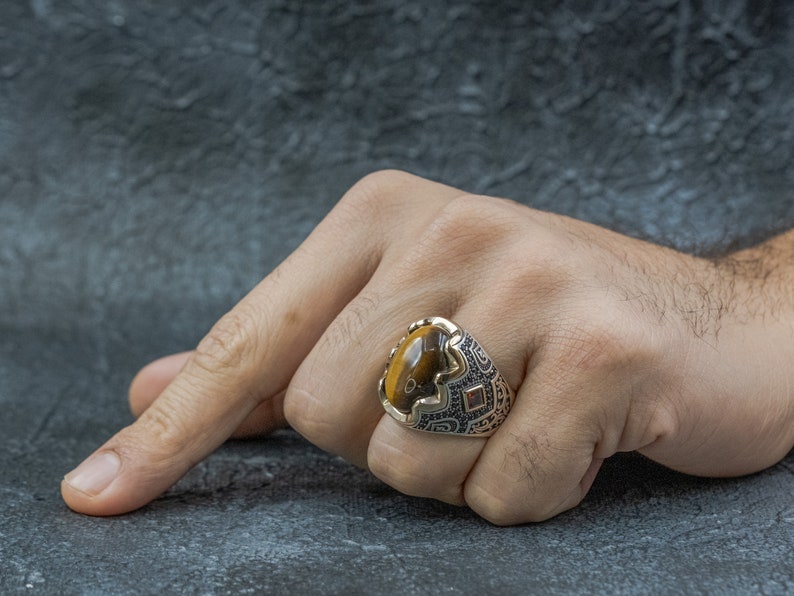 Tiger eye Silver ring Titans