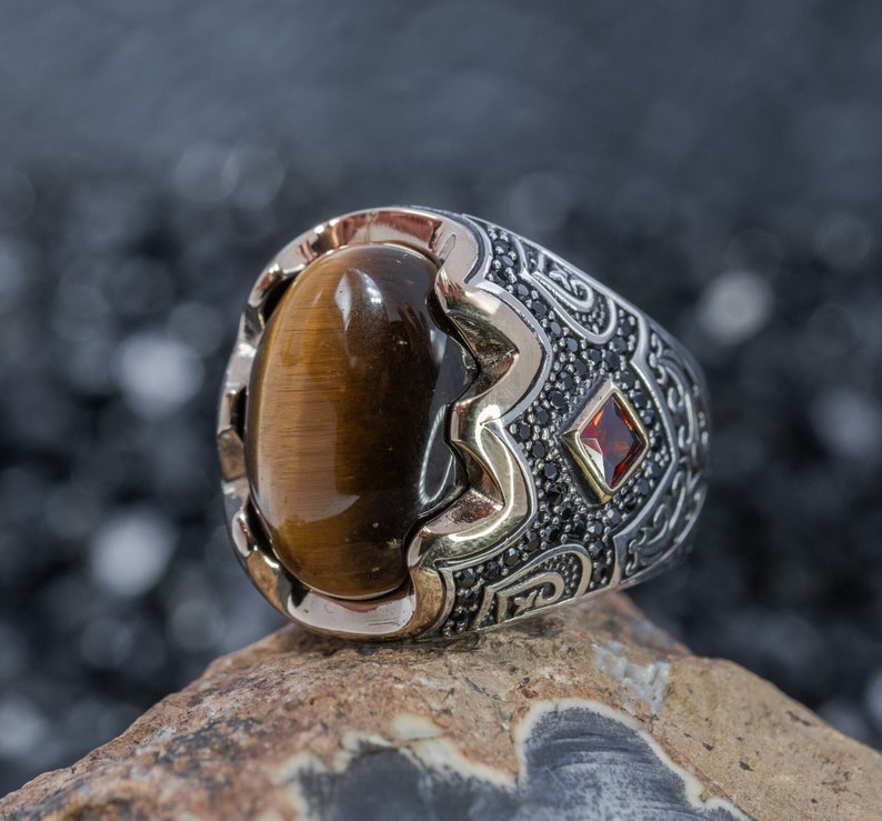 Tiger eye Silver ring Titans