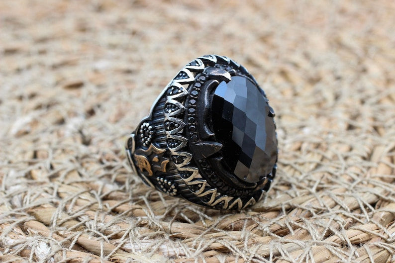 Onyx Silver ring-Sultans Warrior