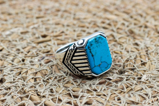 Turquoise Silver ring for Men Ottoman Standard2