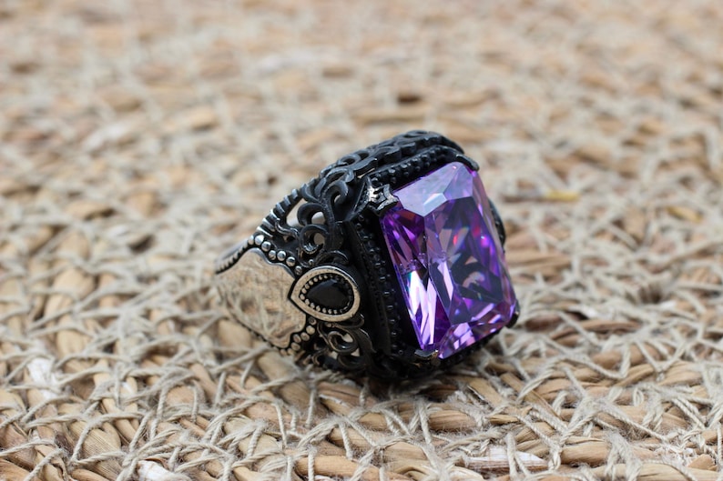 Amethyst Silver ring-Turkish